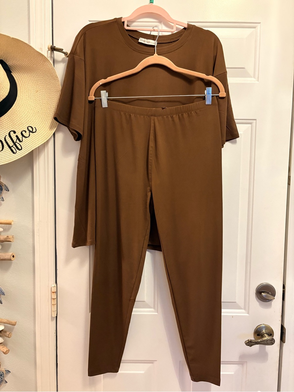 Zenana Outfitters Buttery Soft Legging Set in Brown - Picture 2 of 4